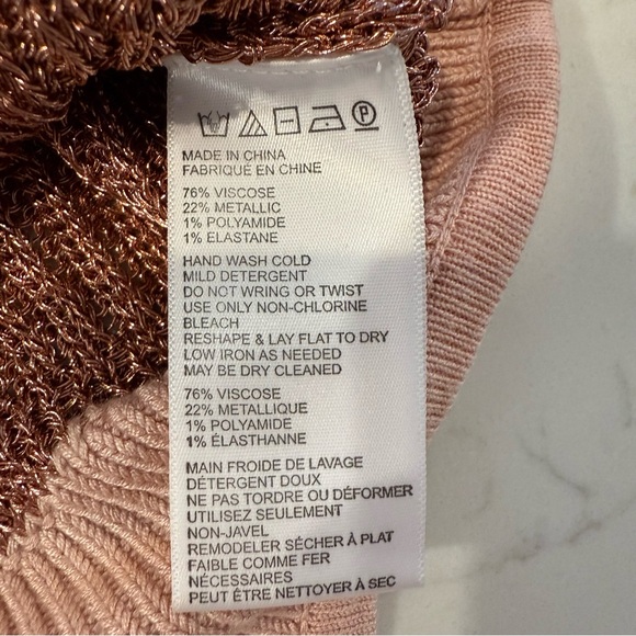 Intimately Free People Gold Coast Metallic Knit Bodysuit Womens XS Rose Gold - Picture 9 of 13